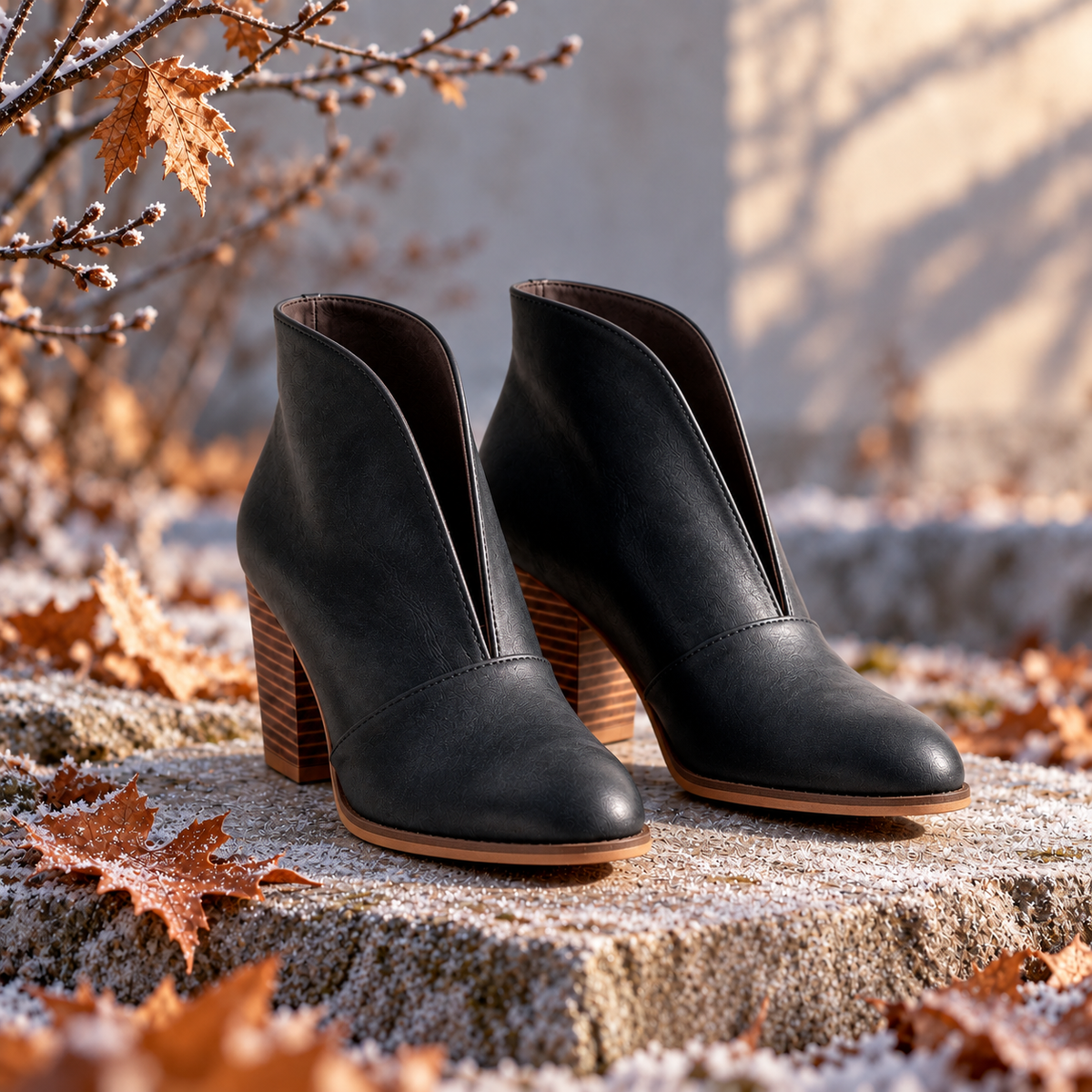 Crystal | V-Cut Ankle Boots