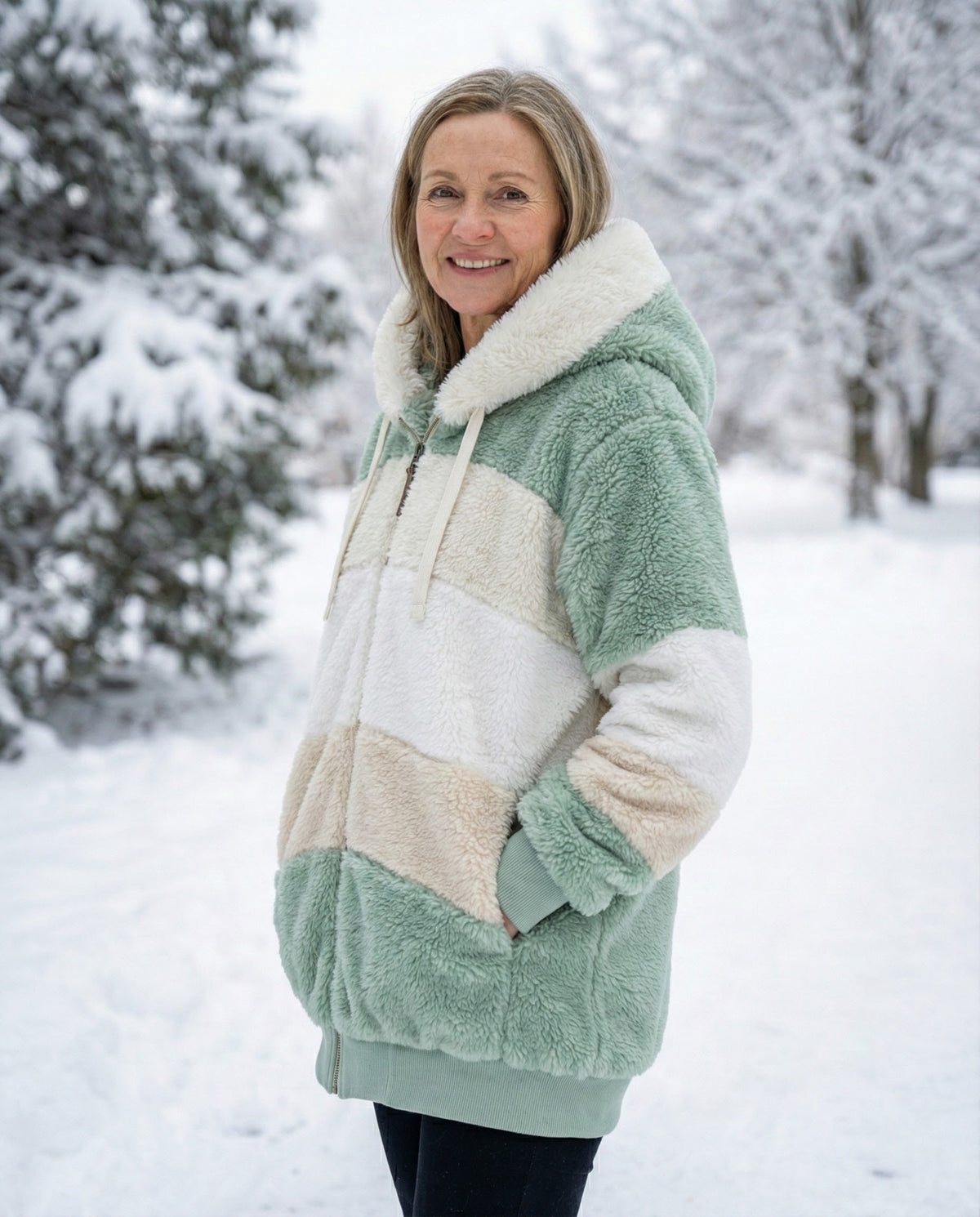 Beverley | Colorblock Plush Jacket