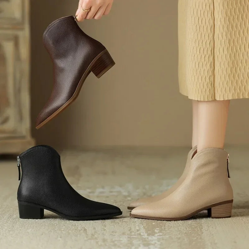 Adeline | Vegan Leather Ankle Boots