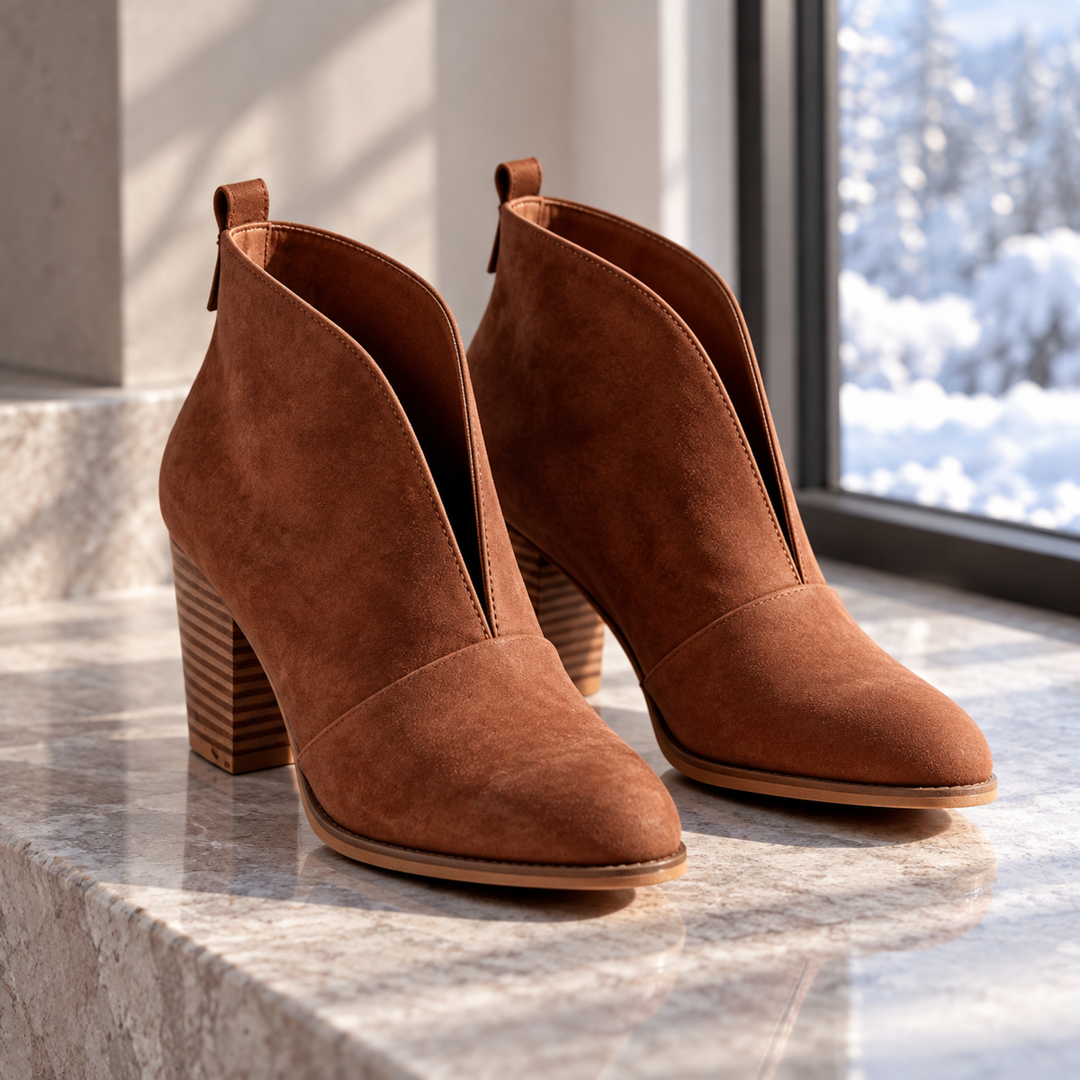 Crystal | V-Cut Ankle Boots