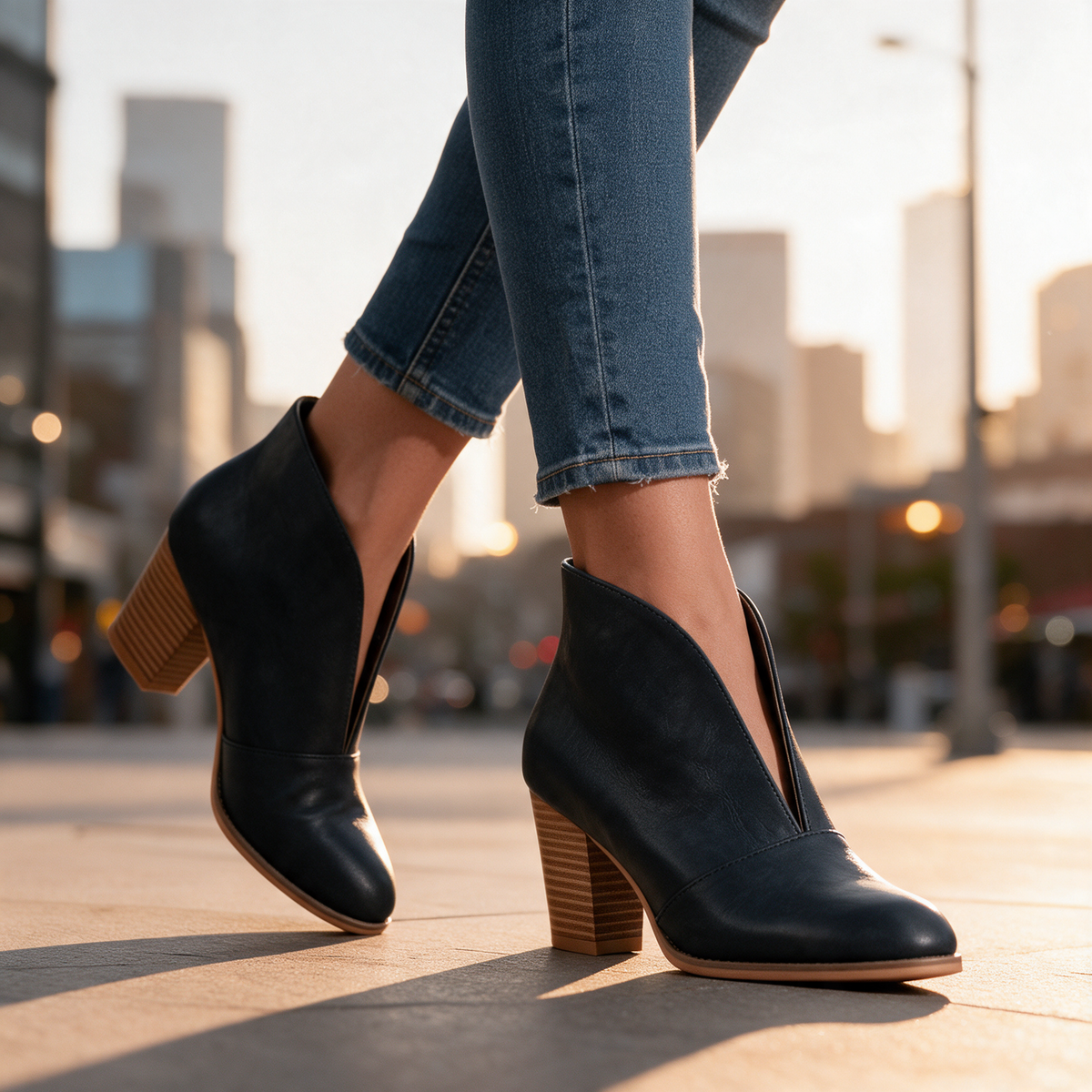 Crystal | V-Cut Ankle Boots
