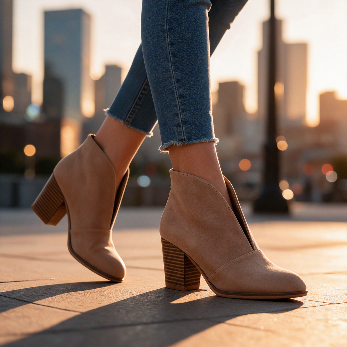 Crystal | V-Cut Ankle Boots