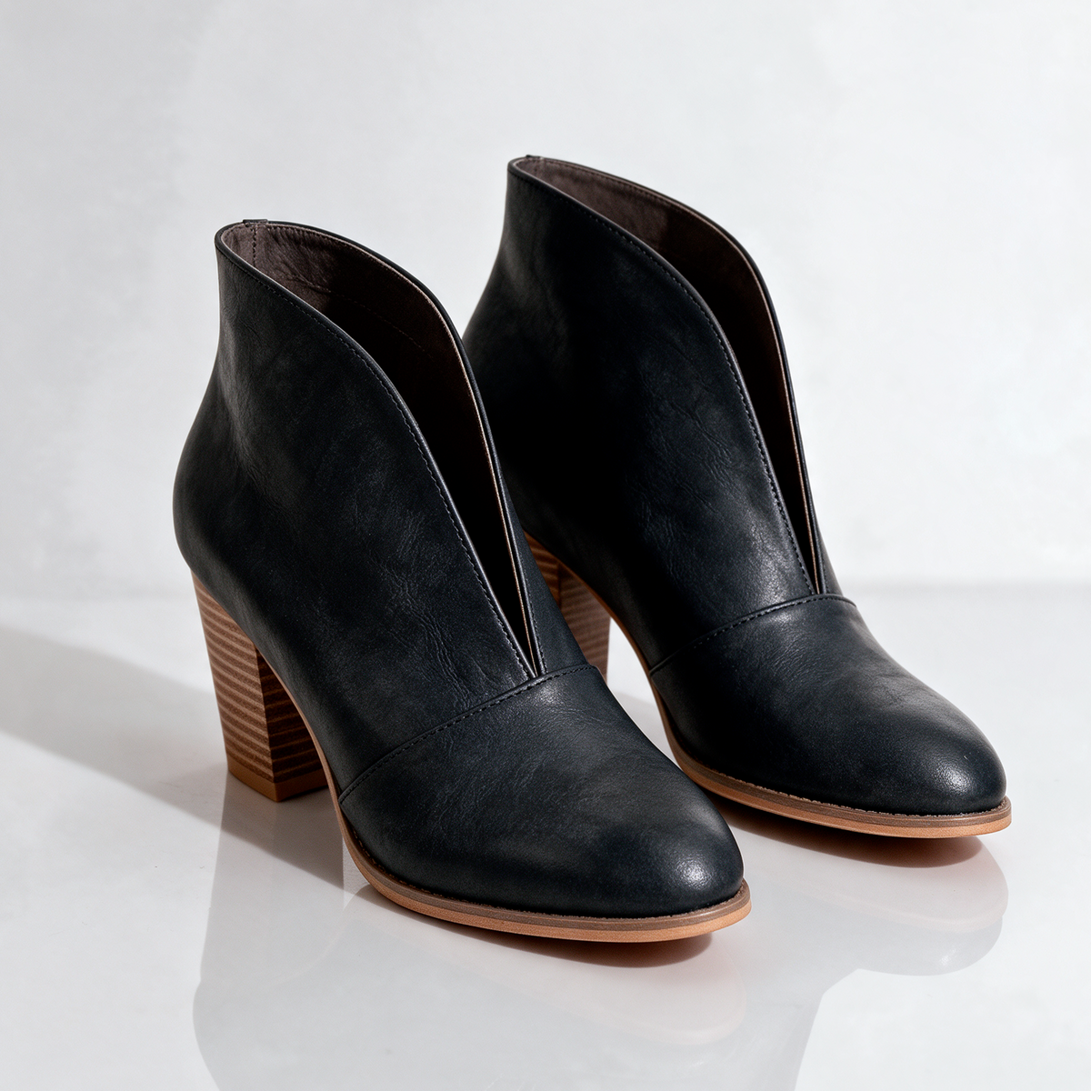 Crystal | V-Cut Ankle Boots