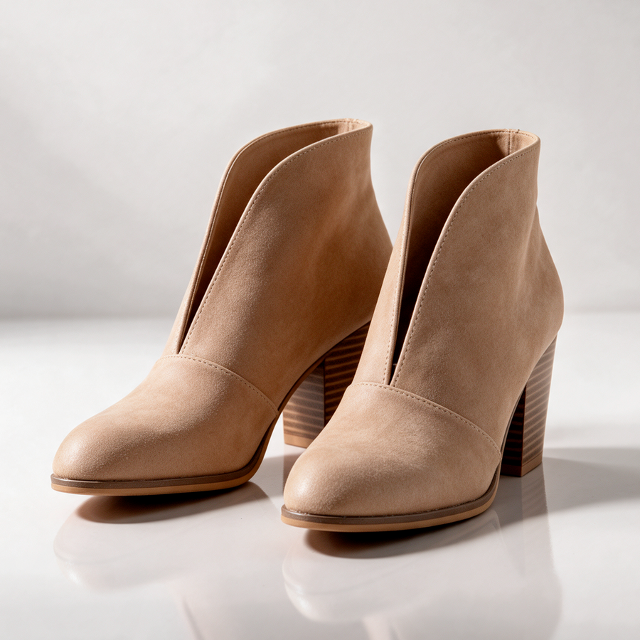 Crystal | V-Cut Ankle Boots