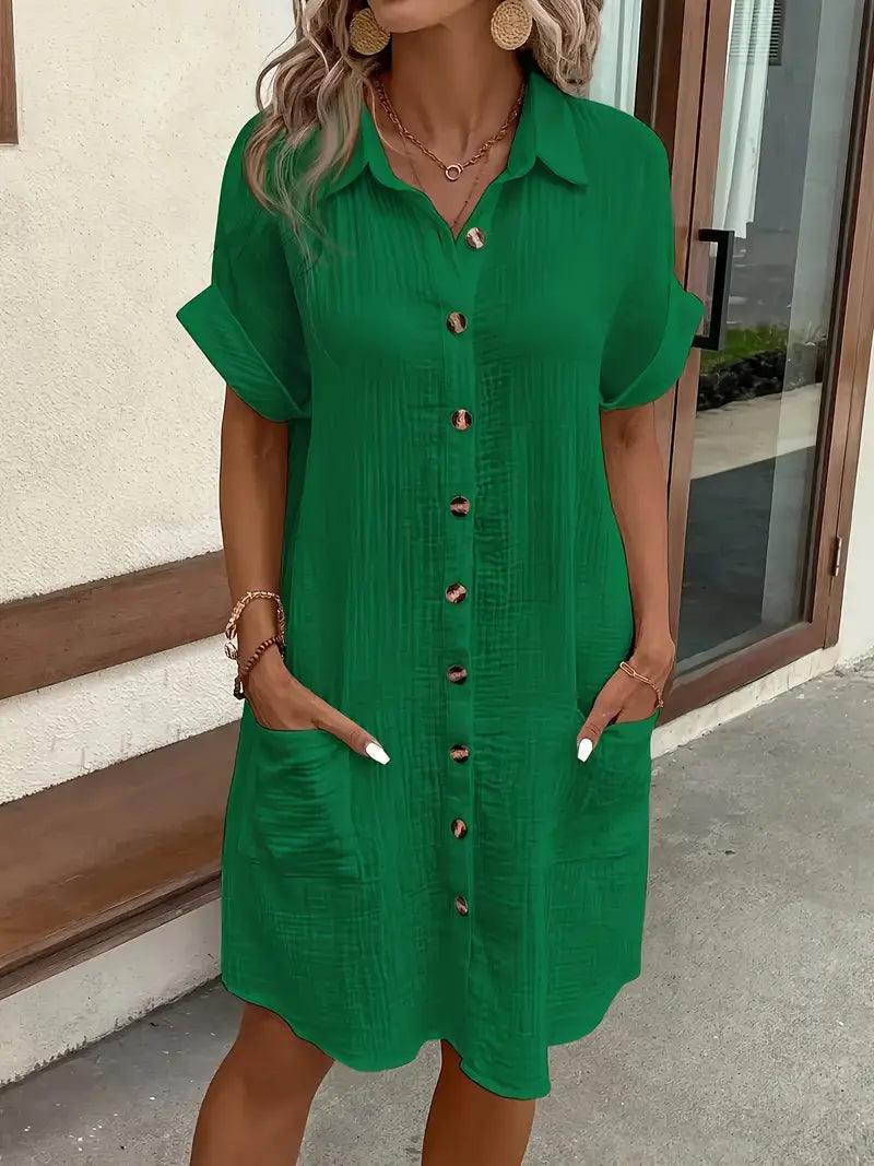 Sharon | Timeless V-Neck Blouse Dress